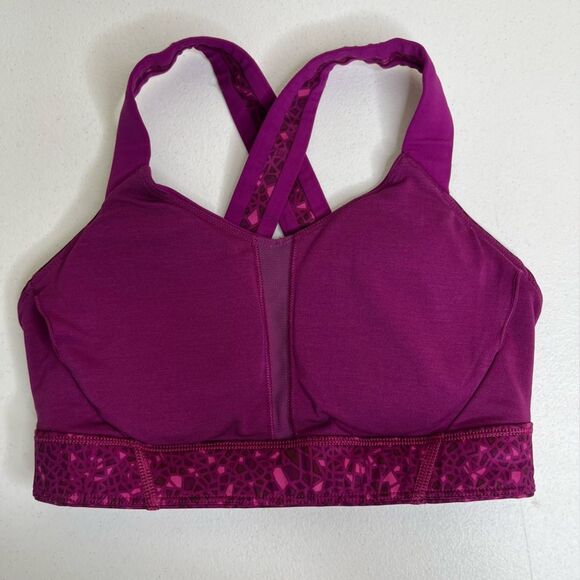 Lululemon Athletica Rack Pack Sports Bra Paradise Geo Regal Plum Multi Women 4 - Picture 10 of 13